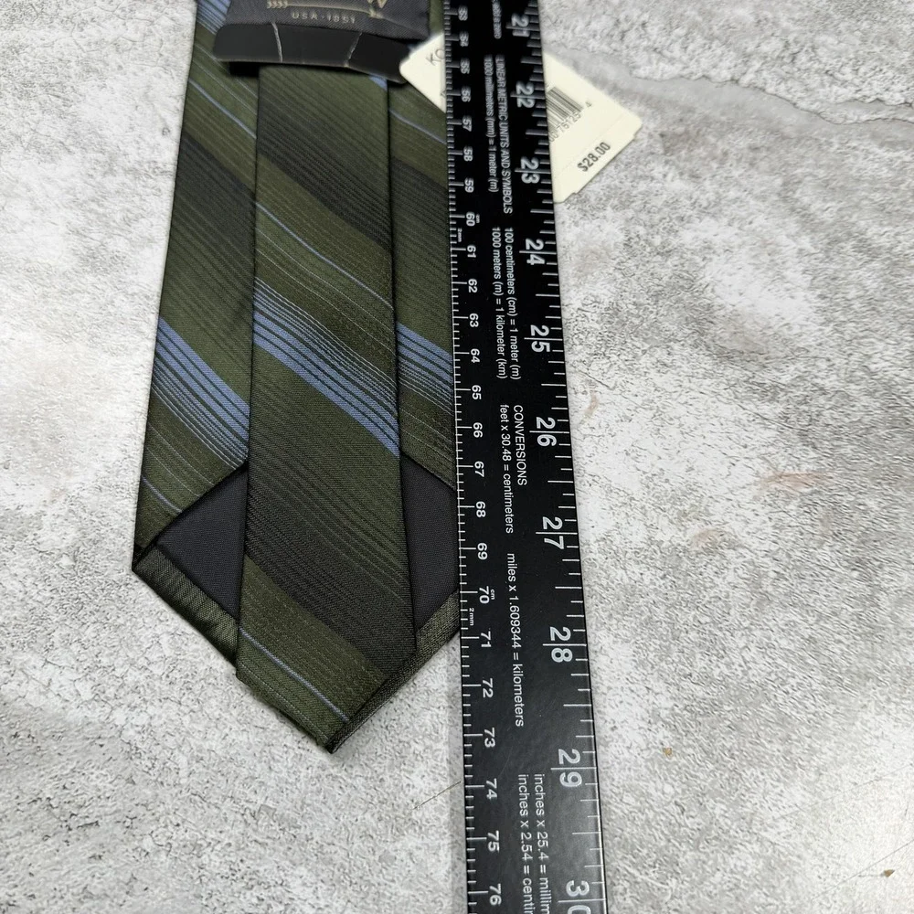 Arrow Silk Tie Mens One Size‎ Green Striped Woven Classic Logo 100% Silk Necktie